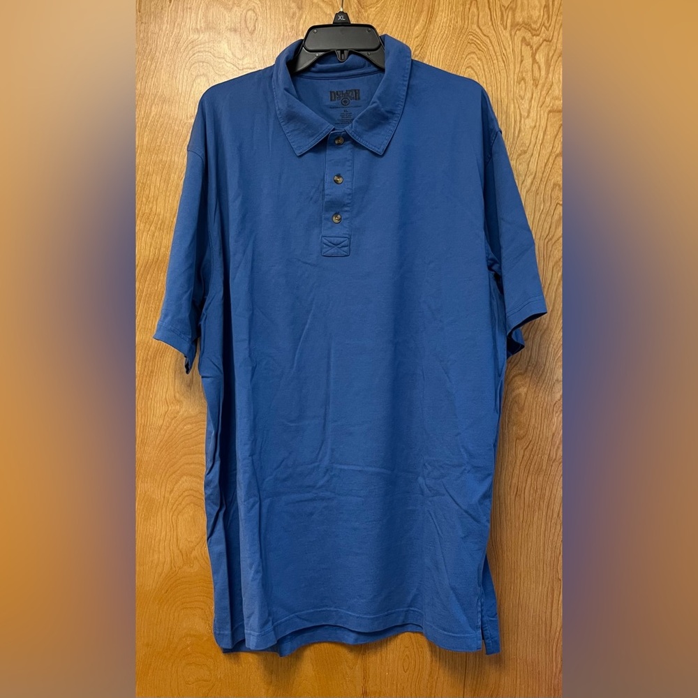 Duluth Trading Men's Polo Shirt Size XL Blue Short Sleeve 100% Cotton